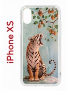 Чехол-накладка Apple iPhone XS (580677) Kruche PRINT Тигр под деревом