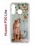 Чехол-накладка Huawei P30 Lite (585137) Kruche PRINT Тигр под деревом