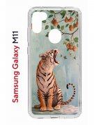Чехол-накладка Samsung Galaxy M11 (588927) Kruche PRINT Тигр под деревом