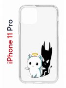 Чехол-накладка iPhone 11 Pro Kruche Print Angel Demon