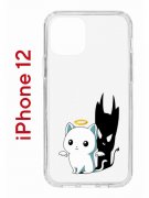 Чехол-накладка iPhone 12/12 Pro Kruche Print Angel Demon