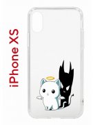 Чехол-накладка iPhone X/XS Kruche Print Angel Demon