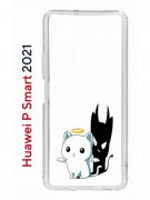 Чехол-накладка Huawei P Smart 2021 Kruche Print Angel Demon