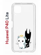 Чехол-накладка Huawei P40 Lite  (588940) Kruche PRINT Angel Demon