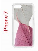 Чехол-накладка iPhone 7/8/SE (2020) Kruche Print Pink and white