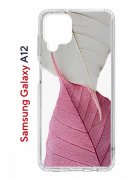 Чехол-накладка Samsung Galaxy A12/M12 Kruche Print Pink and white