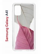 Чехол-накладка Samsung Galaxy A41 (587678) Kruche PRINT Pink and white