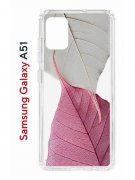 Чехол-накладка Samsung Galaxy A51 Kruche Print Pink and white