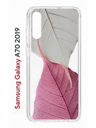 Чехол-накладка Samsung Galaxy A70 2019 Kruche Print Pink and white
