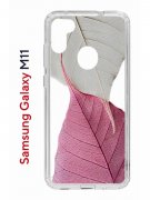 Чехол-накладка Samsung Galaxy M11 (588927) Kruche PRINT Pink and white