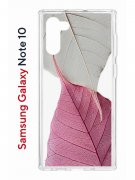 Чехол-накладка Samsung Galaxy Note 10 Kruche Print Pink and white