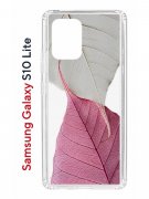 Чехол-накладка Samsung Galaxy S10 Lite Kruche Print Pink and white