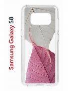Чехол-накладка Samsung Galaxy S8 Kruche Print Pink and white