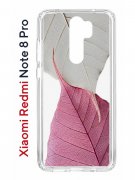 Чехол-накладка Xiaomi Redmi Note 8 Pro (585138) Kruche PRINT Pink and white