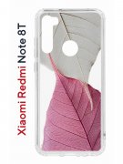 Чехол-накладка Xiaomi Redmi Note 8T Kruche Print Pink and white