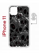 Чехол-накладка iPhone 11 Kruche Magnet Print Skull gray