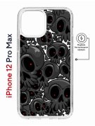 Чехол-накладка Apple iPhone 12 Pro Max (598885) Kruche PRINT Skull gray