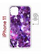 Чехол-накладка iPhone 11 Kruche Magnet Print Purple leaves