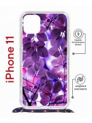 Чехол-накладка iPhone 11 Kruche Magrope Print Purple leaves