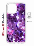 Чехол-накладка Apple iPhone 12 Pro Max (598885) Kruche PRINT Purple leaves
