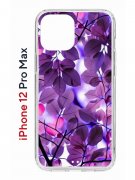 Чехол-накладка iPhone 12 Pro Max Kruche Print Purple leaves