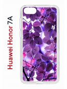 Чехол-накладка Huawei Honor 7A (582681) Kruche PRINT Purple leaves