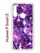 Чехол-накладка Huawei P Smart Z/Y9 Prime 2019/Honor 9X Kruche Print Purple leaves