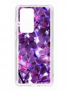 Чехол-накладка Huawei P40 Pro (588936) Kruche PRINT Purple leaves