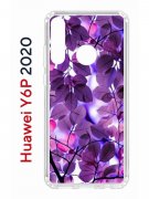 Чехол-накладка Huawei Y6p 2020 (588946) Kruche PRINT Purple leaves