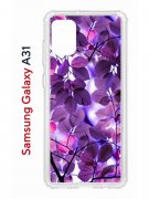 Чехол-накладка Samsung Galaxy A31 Kruche Print Purple leaves