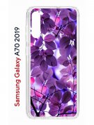 Чехол-накладка Samsung Galaxy A70 2019 Kruche Print Purple leaves