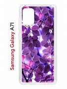 Чехол-накладка Samsung Galaxy A71 (582679) Kruche PRINT Purple leaves
