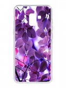 Чехол-накладка Samsung Galaxy A8+ 2018 (A730) (579355) Kruche PRINT Purple leaves