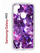 Чехол-накладка Samsung Galaxy M11/A11 Kruche Print Purple leaves