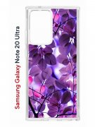 Чехол-накладка Samsung Galaxy Note 20 Ultra Kruche Print Purple leaves