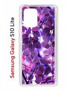 Чехол-накладка Samsung Galaxy S10 Lite (582683) Kruche PRINT Purple leaves