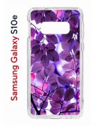 Чехол-накладка Samsung Galaxy S10e Kruche Print Purple leaves