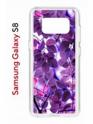 Чехол-накладка Samsung Galaxy S8 (583853) Kruche PRINT Purple leaves