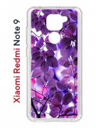 Чехол-накладка Xiaomi Redmi Note 9 Kruche Print Purple leaves