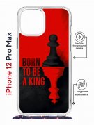 Чехол-накладка iPhone 12 Pro Max Kruche Magrope Print Born to be a King