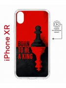 Чехол-накладка iPhone XR Kruche Magnet Print Born to be a King