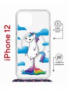 Чехол-накладка iPhone 12/12 Pro Kruche Magrope Print Flying Unicorn