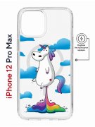 Чехол-накладка Apple iPhone 12 Pro Max (598885) Kruche PRINT Flying Unicorn