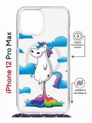 Чехол-накладка Apple iPhone 12 Pro Max (598924) Kruche PRINT Flying Unicorn