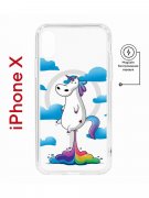 Чехол-накладка Apple iPhone X (598892) Kruche PRINT Flying Unicorn