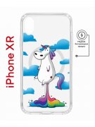 Чехол-накладка iPhone XR Kruche Magnet Print Flying Unicorn