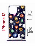 Чехол-накладка Apple iPhone 12  (598927) Kruche PRINT Виниловые пластинки