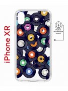 Чехол-накладка iPhone XR Kruche Print Виниловые пластинки