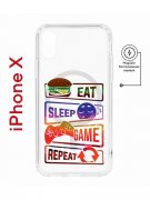 Чехол-накладка Apple iPhone X (598892) Kruche PRINT Repeat