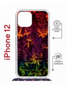 Чехол-накладка Apple iPhone 12  (598927) Kruche PRINT Neon leaves